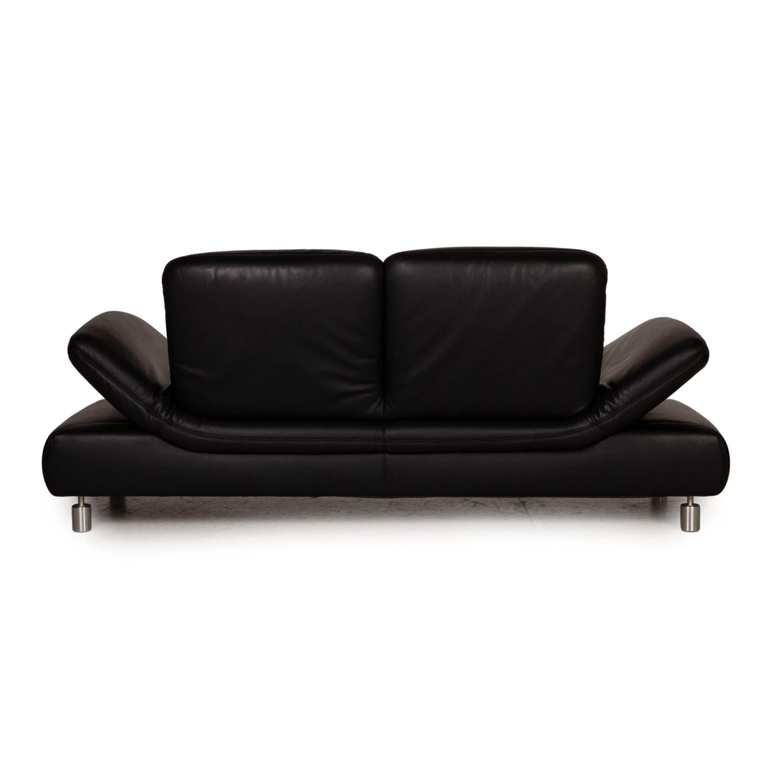 Koinor Rivoli Leather Sofa Black Two-Seater Couch Function 4