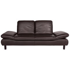Koinor Rivoli Leather Sofa Brown Dark Brown Two-Seat Function Relaxation Couch