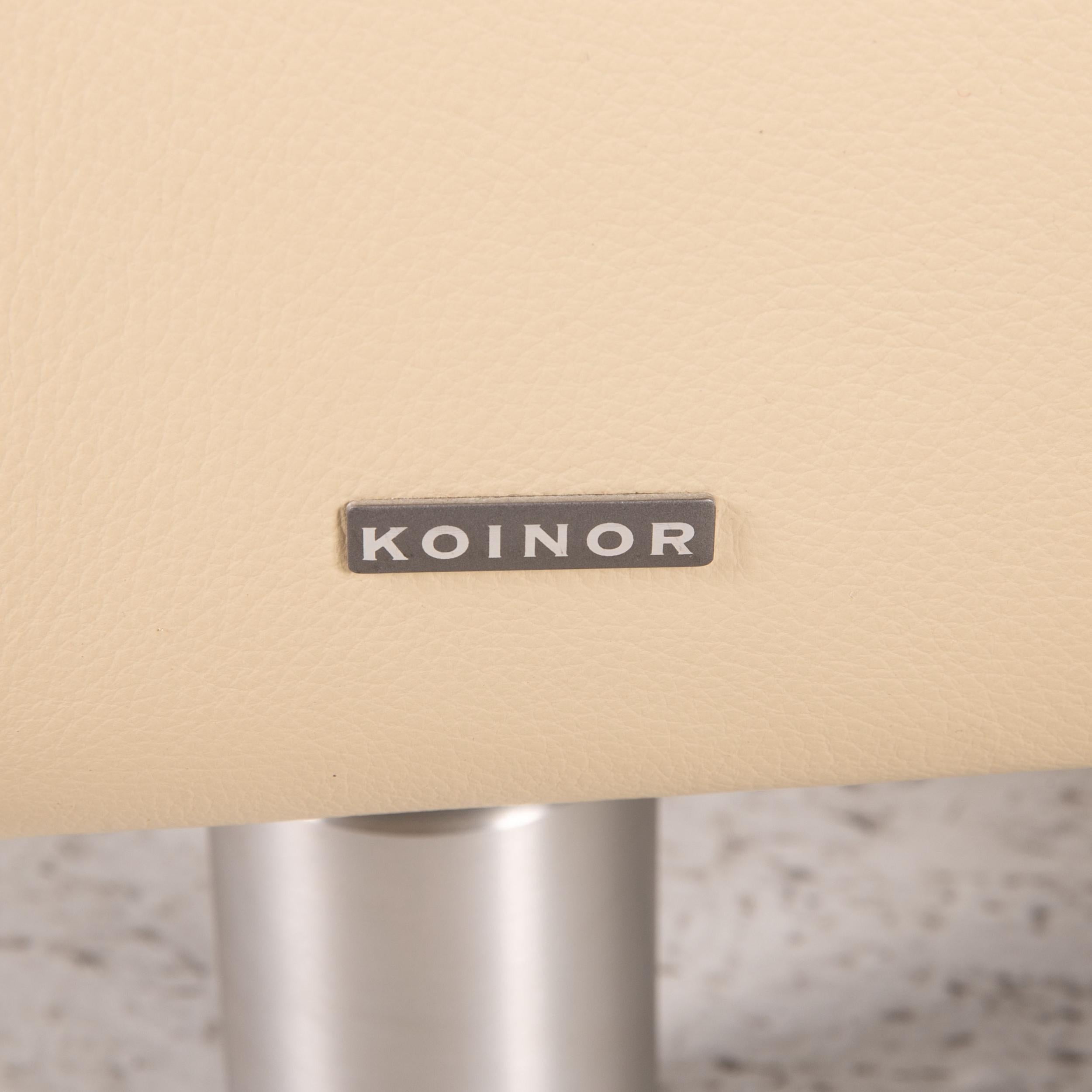 Koinor Rivoli leather sofa set cream 1x two-seater 1x stool function For Sale 3