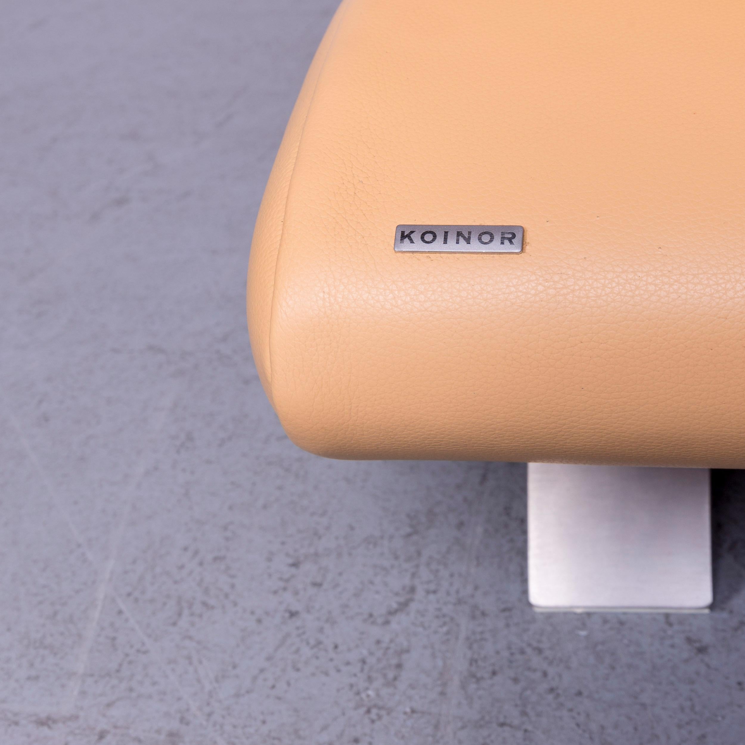beige leather armchair