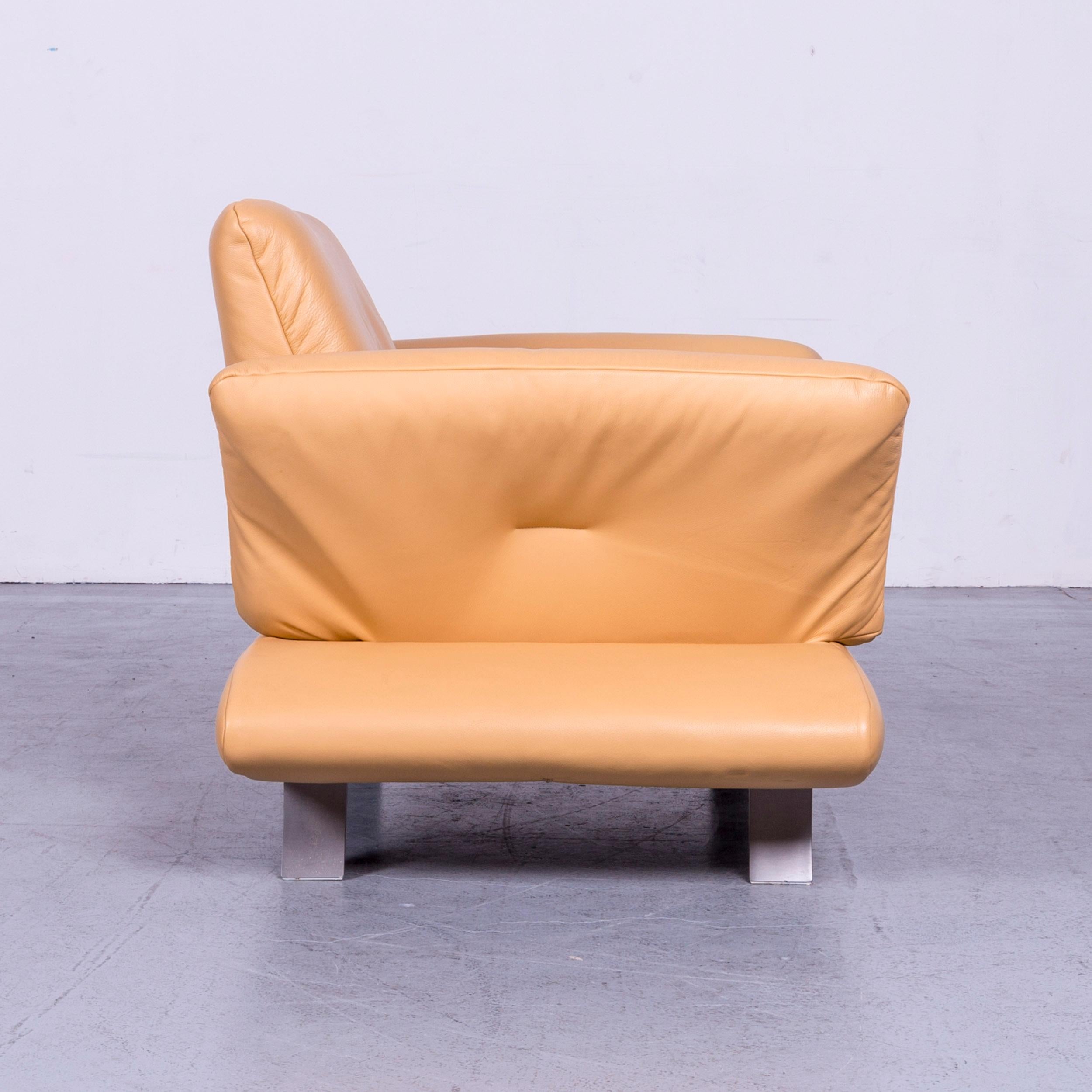 Contemporary Koinor Rossini Designer Leather Armchair Beige One Seat For Sale