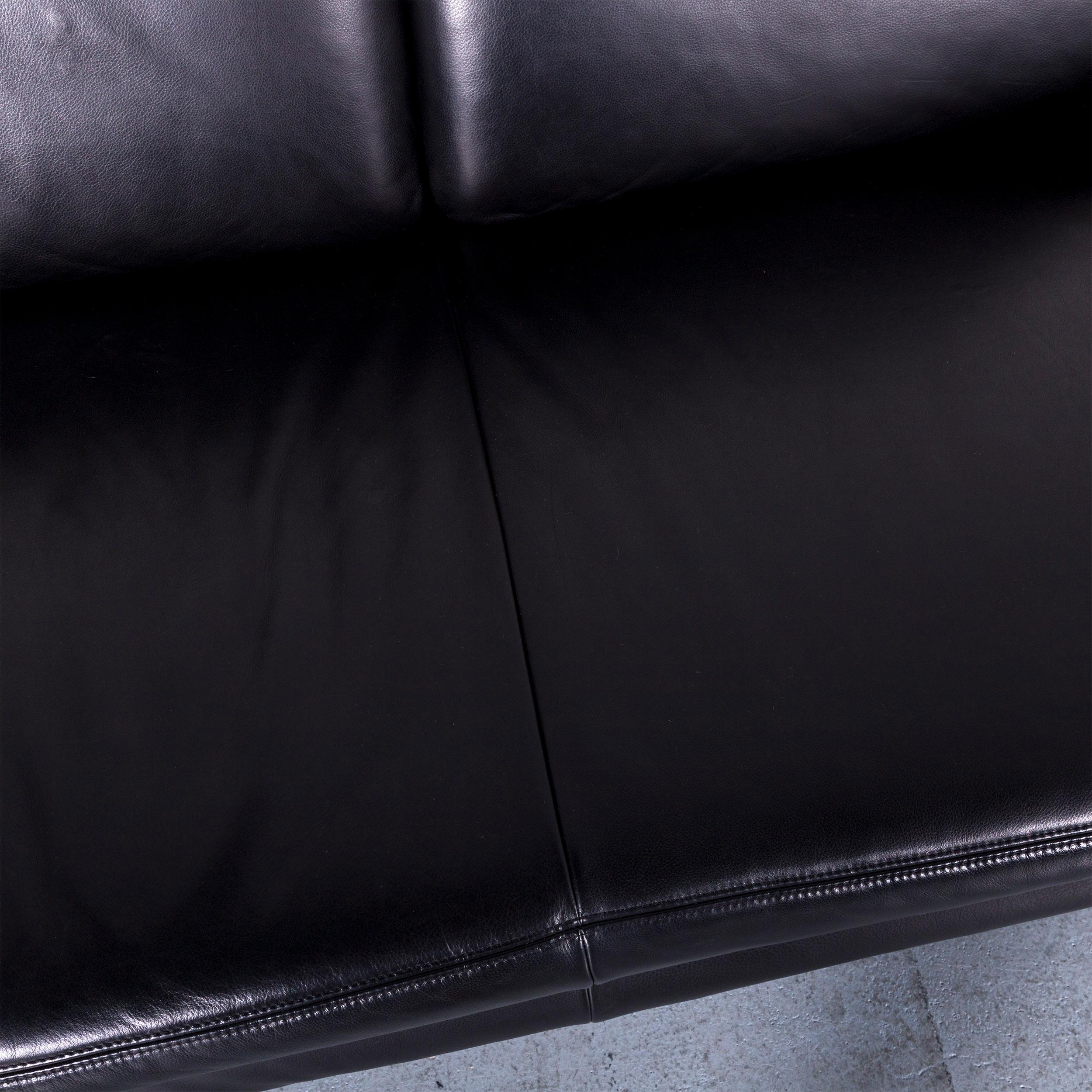 Koinor Rossini Designer Leather Sofa in Black Two-Seat 1