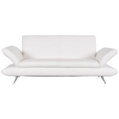 Koinor Rossini Designer Leather Sofa in Bright White Three-Seat