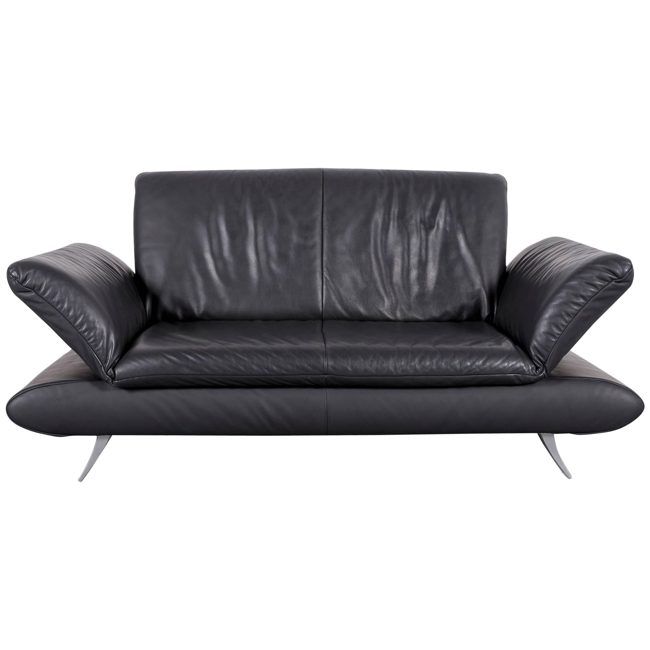 Koinor Rossini Designer Leather Sofa in Grey with Functions Two-Seat
