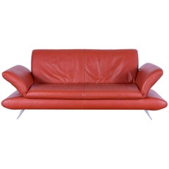 Koinor Rossini Designer Leather Sofa in Stunning Orange with Functions Germany