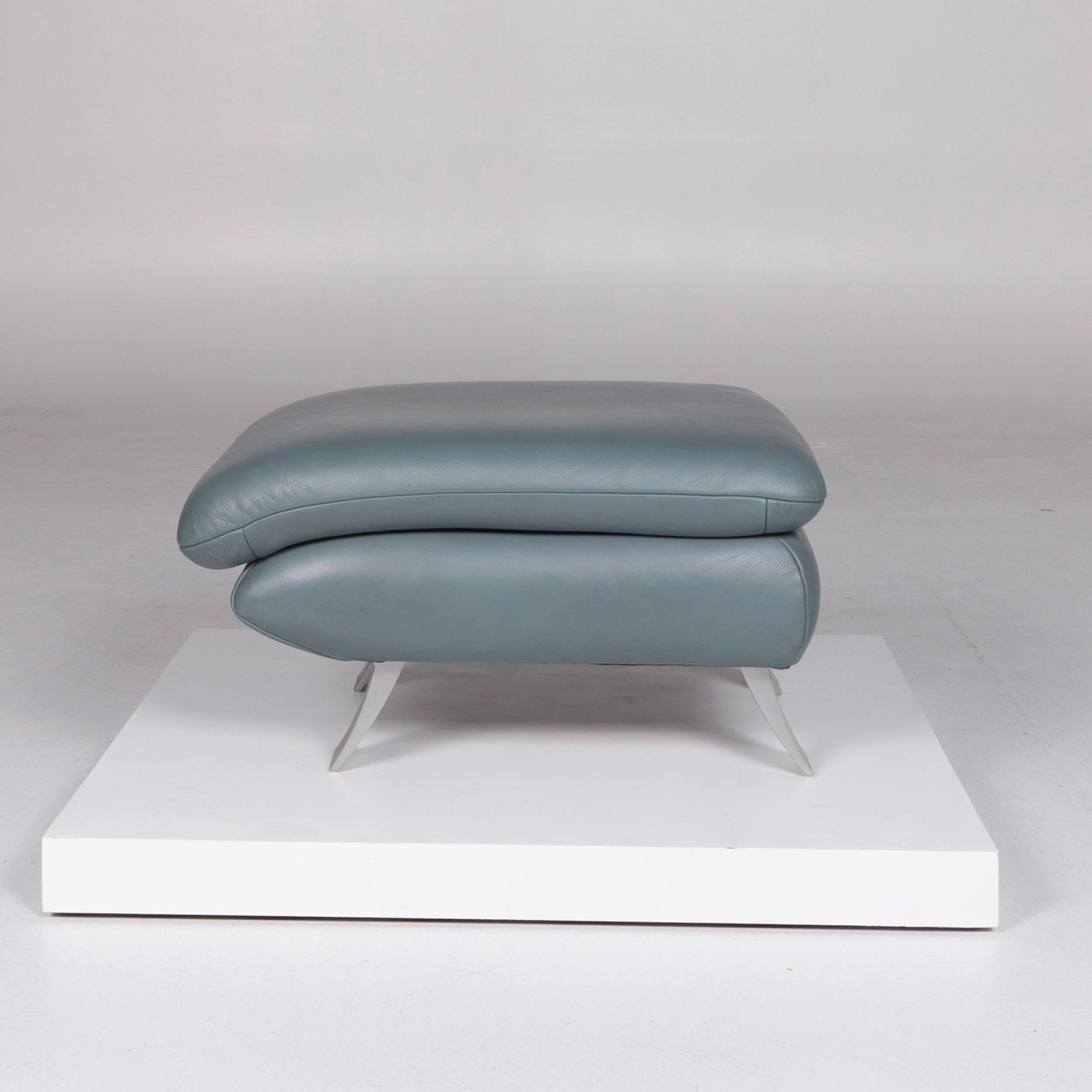 Koinor Rossini Designer Leder Sofa Garnitur Grün Zweisitzer Hocker #10467 im Angebot 9