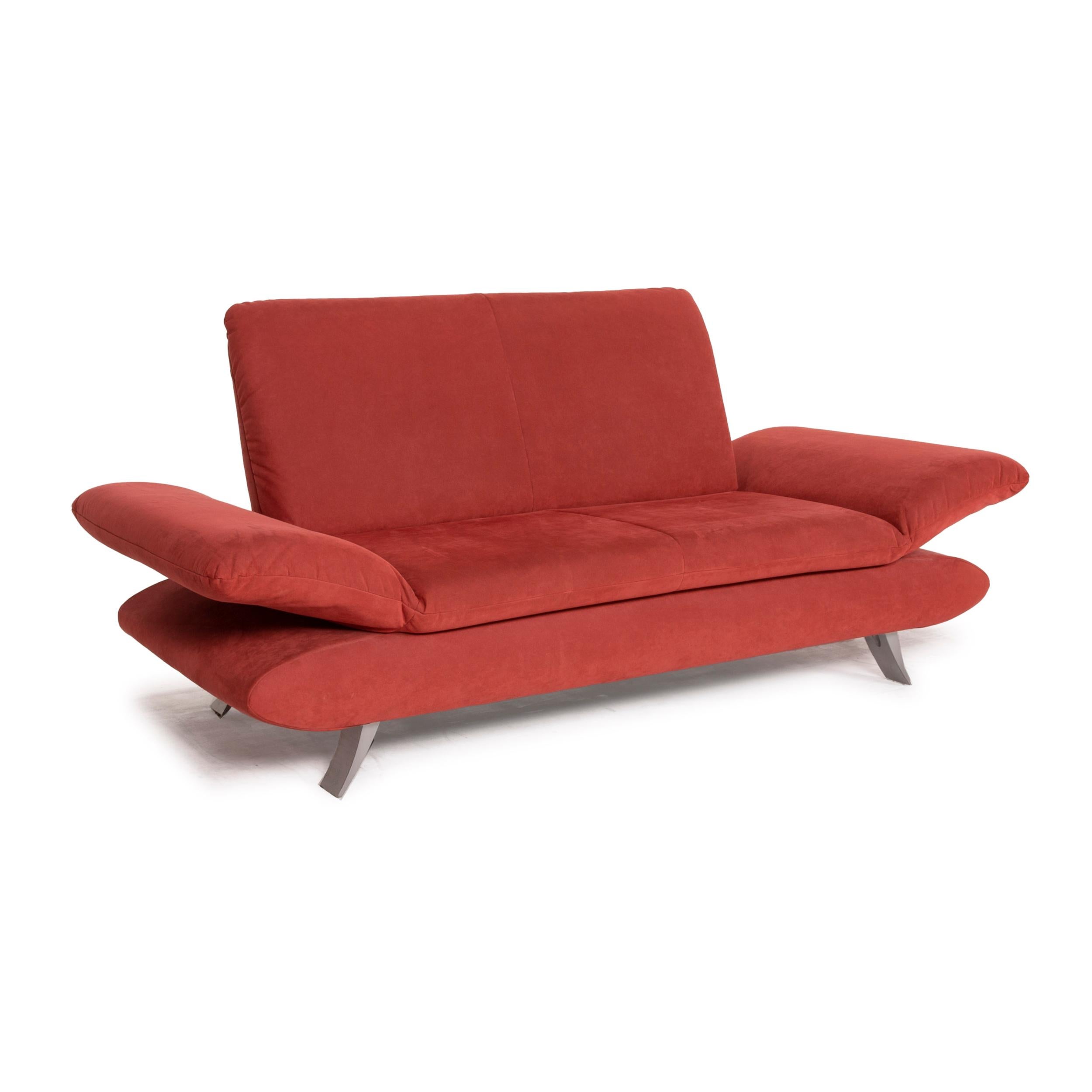 Koinor Rossini Fabric Sofa Orange Two-Seater Function In Good Condition In Cologne, DE