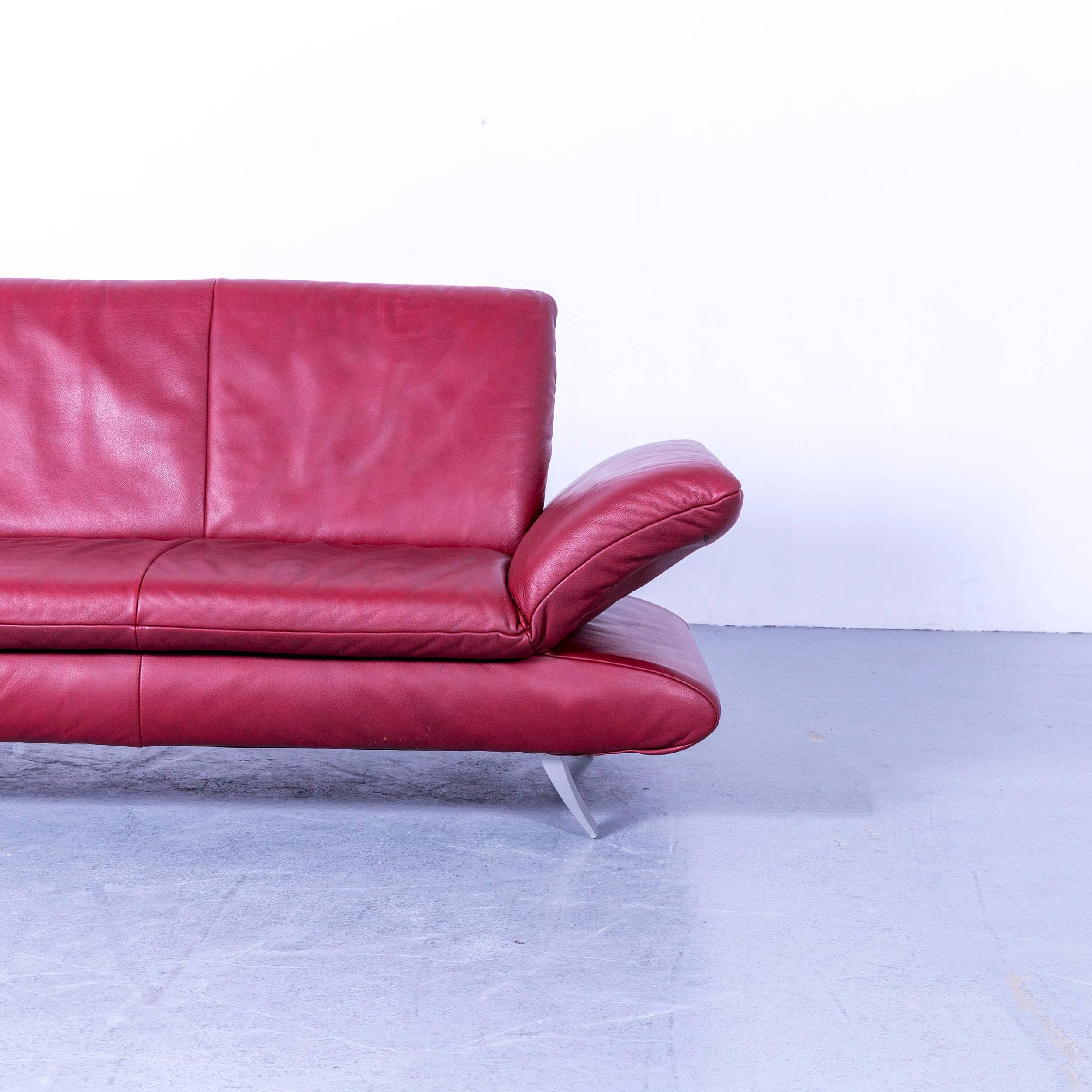 Koinor Rossini Leather Armchair Red Two-Seat In Good Condition In Cologne, DE