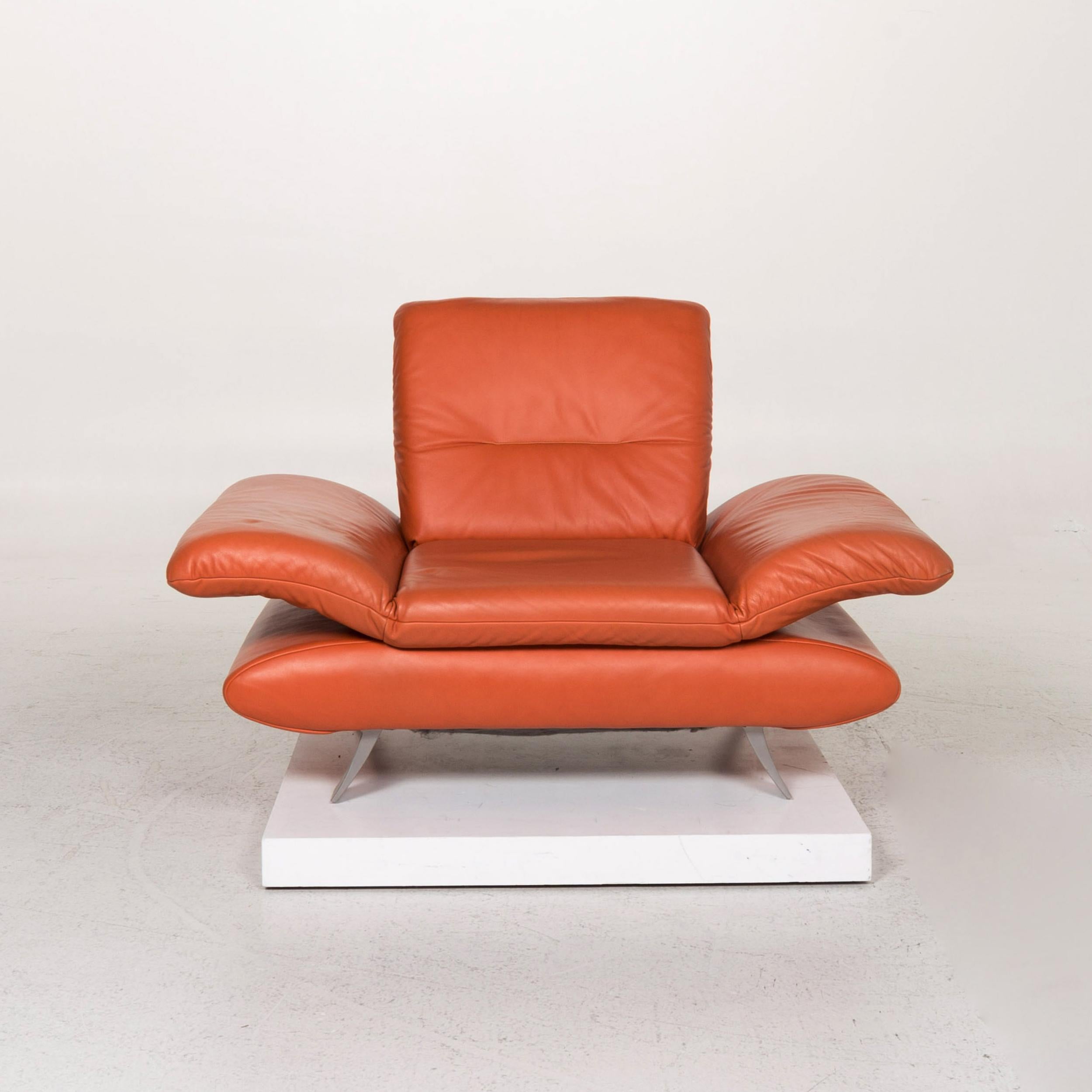 Modern Koinor Rossini Leather Armchair Terracotta Orange Function