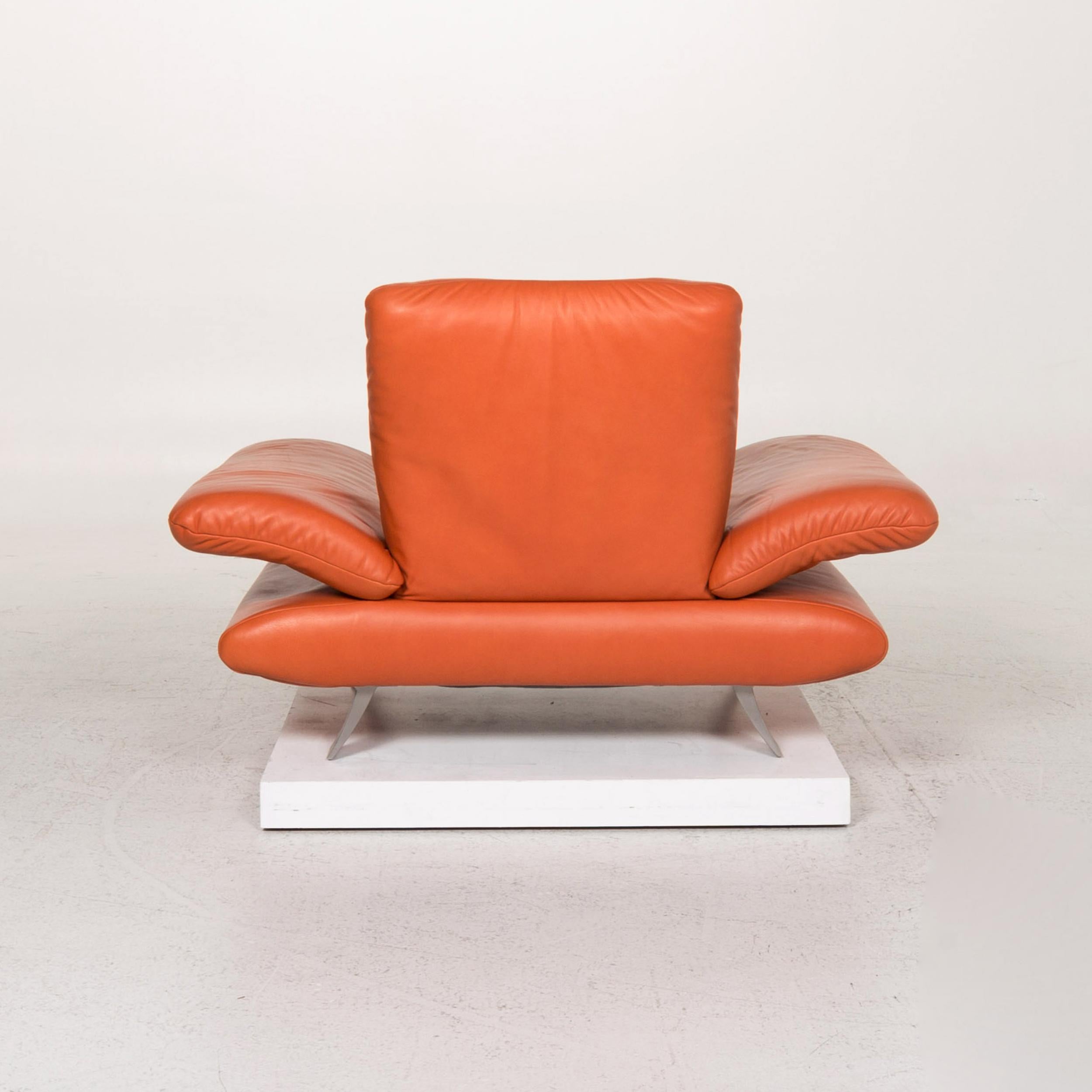Contemporary Koinor Rossini Leather Armchair Terracotta Orange Function