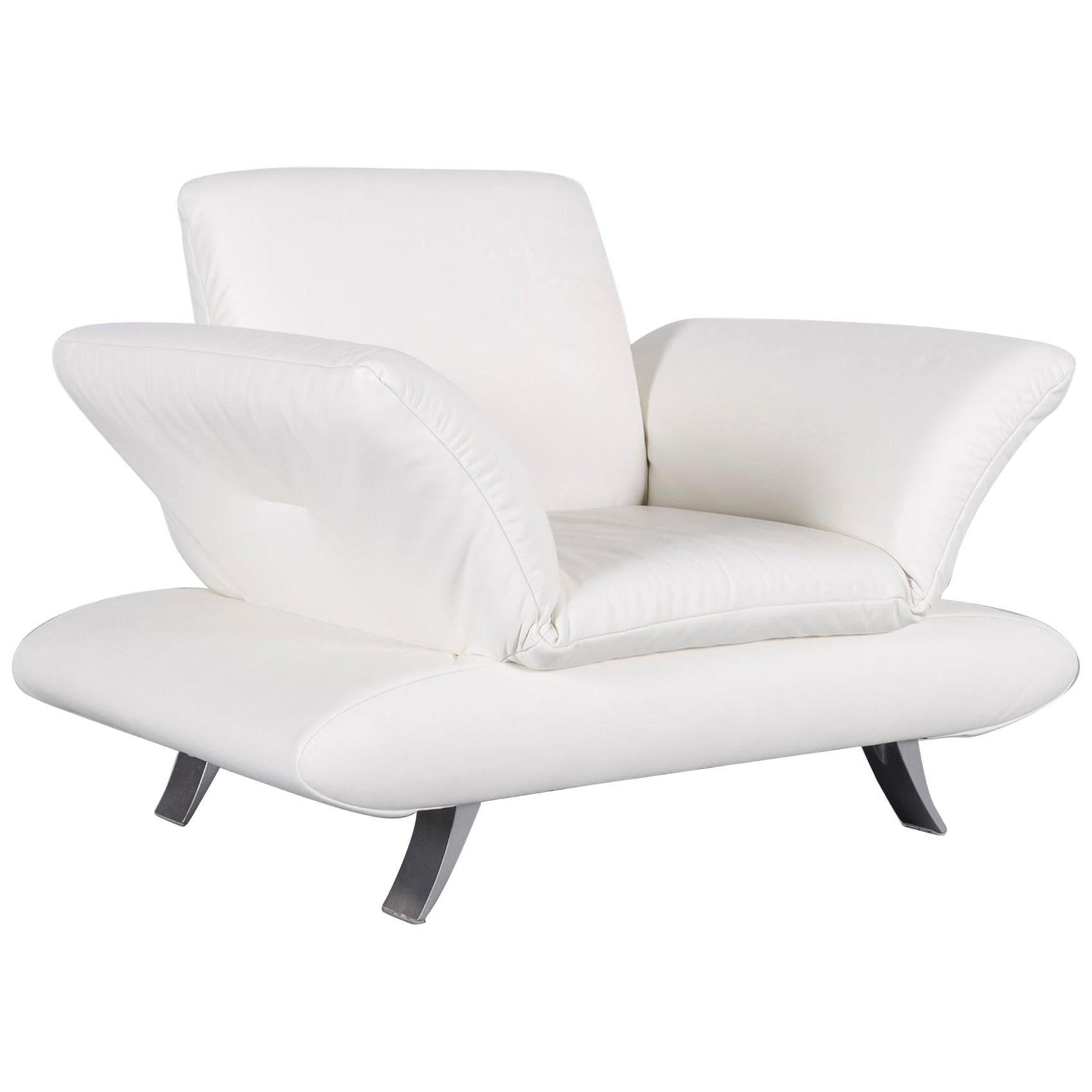 Koinor Rossini Leather Armchair White One-Seat For Sale