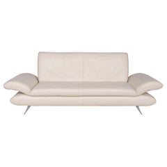 Koinor Rossini Leather Cream Sofa Three-Seat Function Couch
