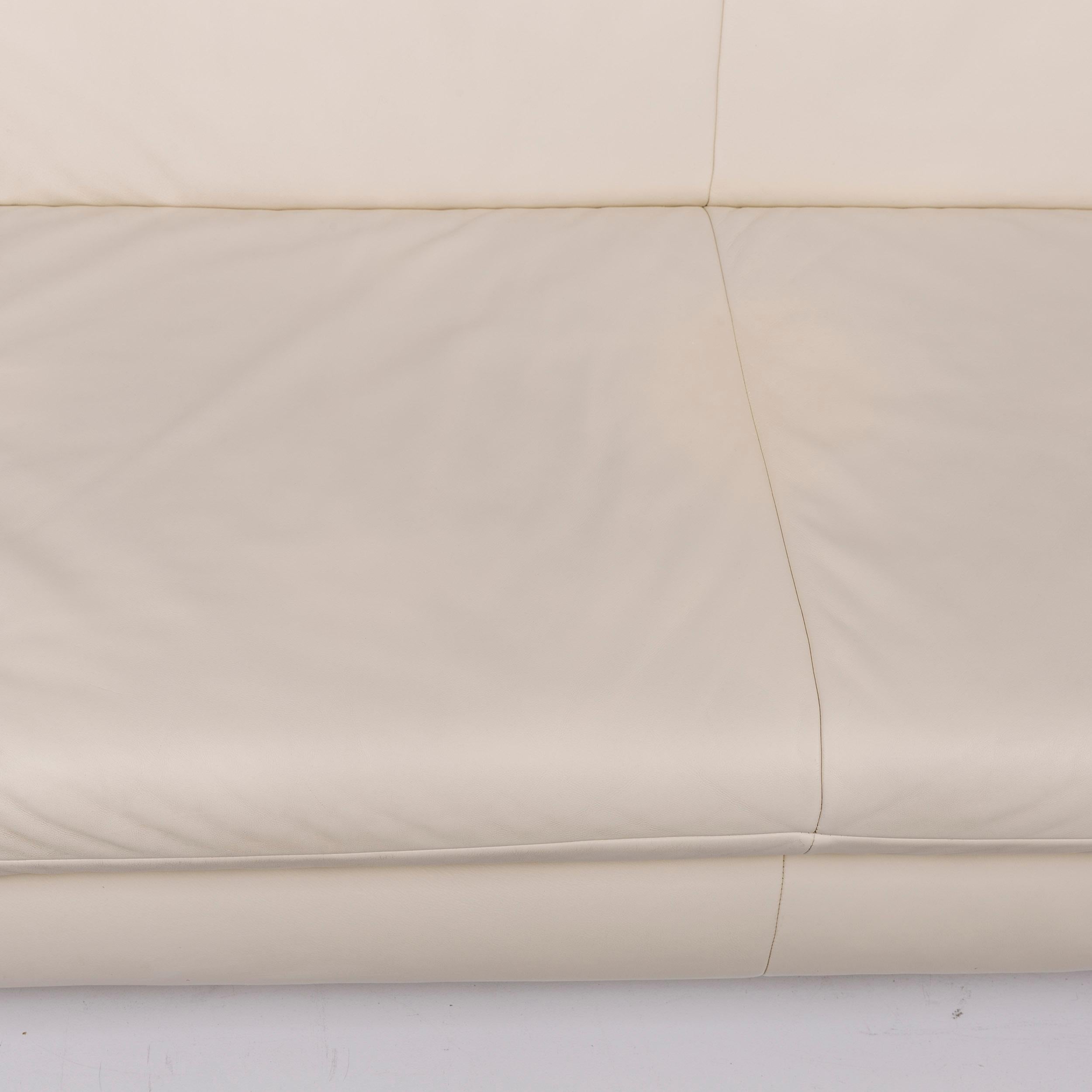 Koinor Rossini Leather Cream Sofa Two-Seat Function Couch In Good Condition For Sale In Cologne, DE