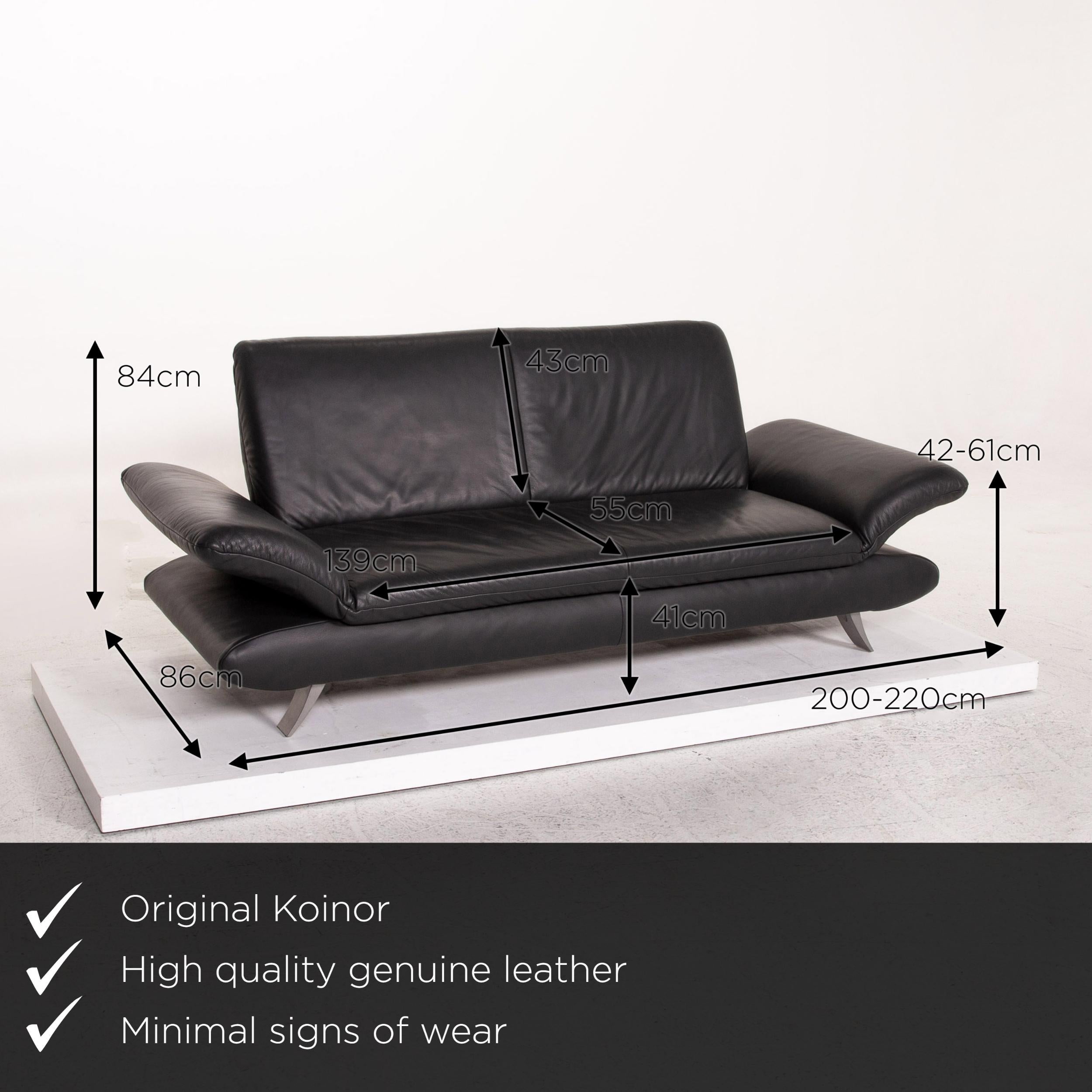 Koinor Rossini Leather Sofa Anthracite Gray Two-Seat Function Couch at  1stDibs | rossini sofa, rossini leather couch
