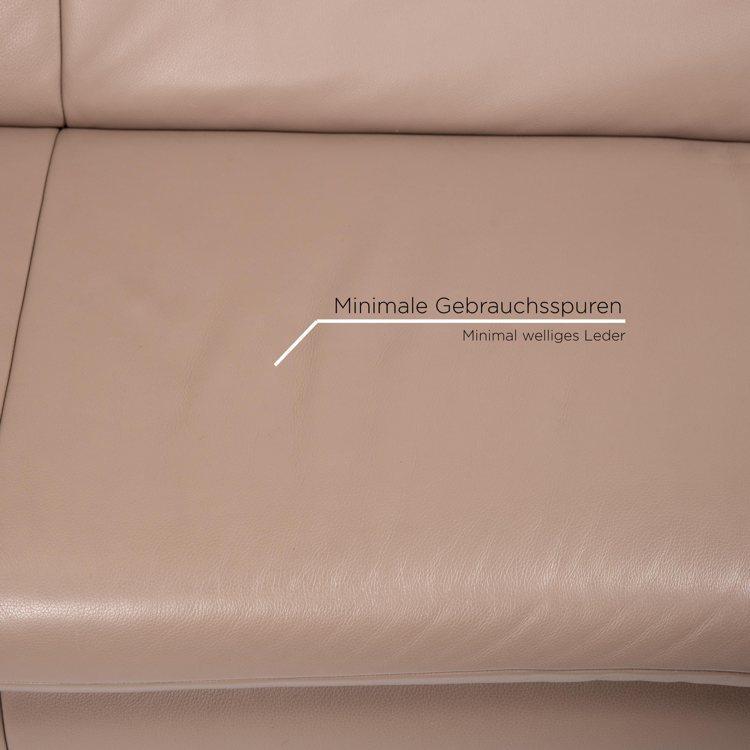 Koinor Rossini Ledersofa Beige Grau Beige Greige Ecksofa Funktion Couch (Moderne)