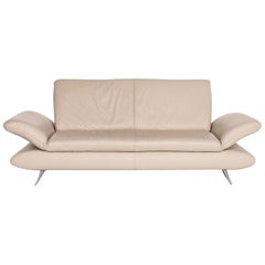 Koinor Rossini Leather Sofa Beige Taupe Three-Seat Function Couch