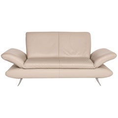 Koinor Rossini Leather Sofa Beige Taupe Two-Seat Function Couch