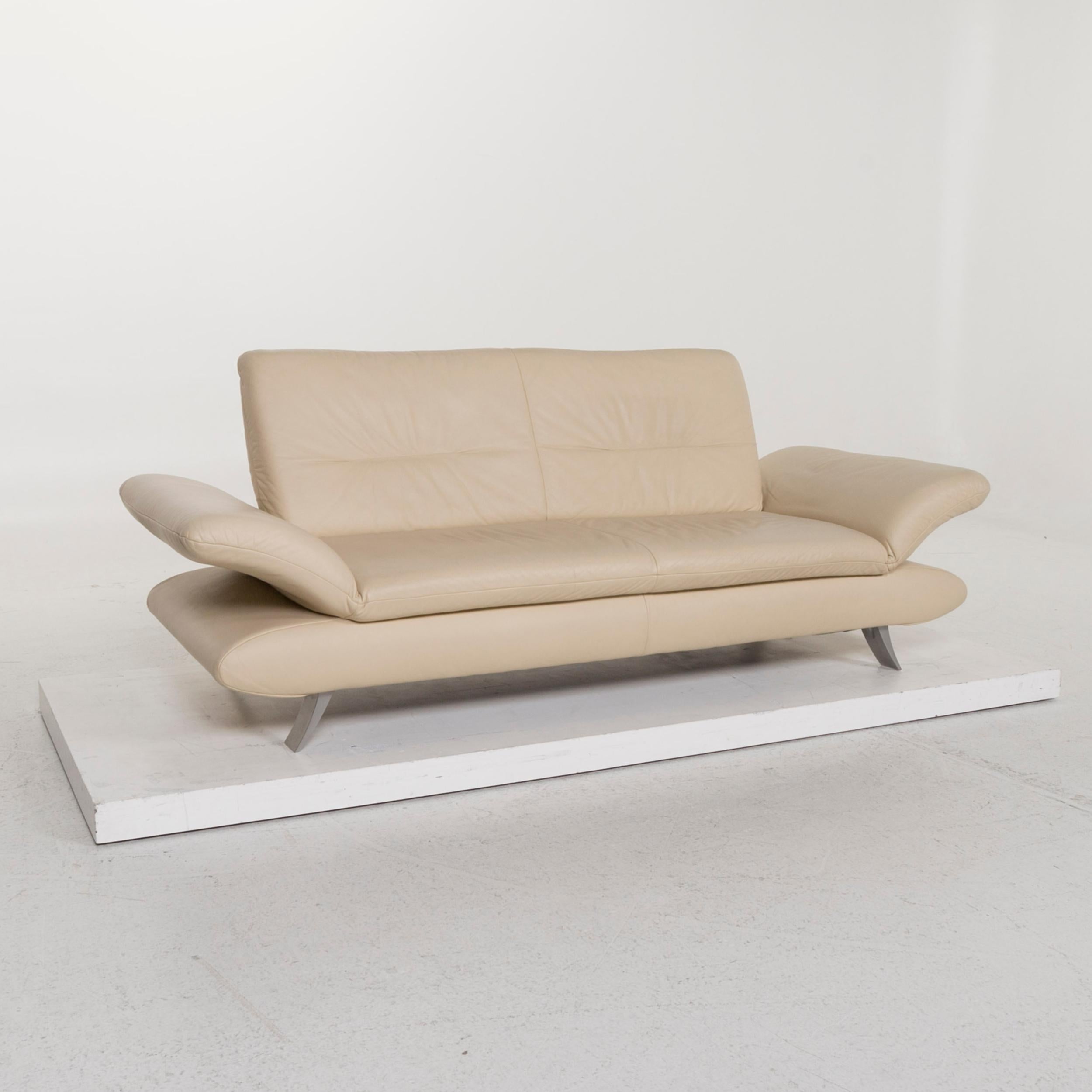 Koinor Rossini Leather Sofa Beige Two-Seat In Good Condition In Cologne, DE