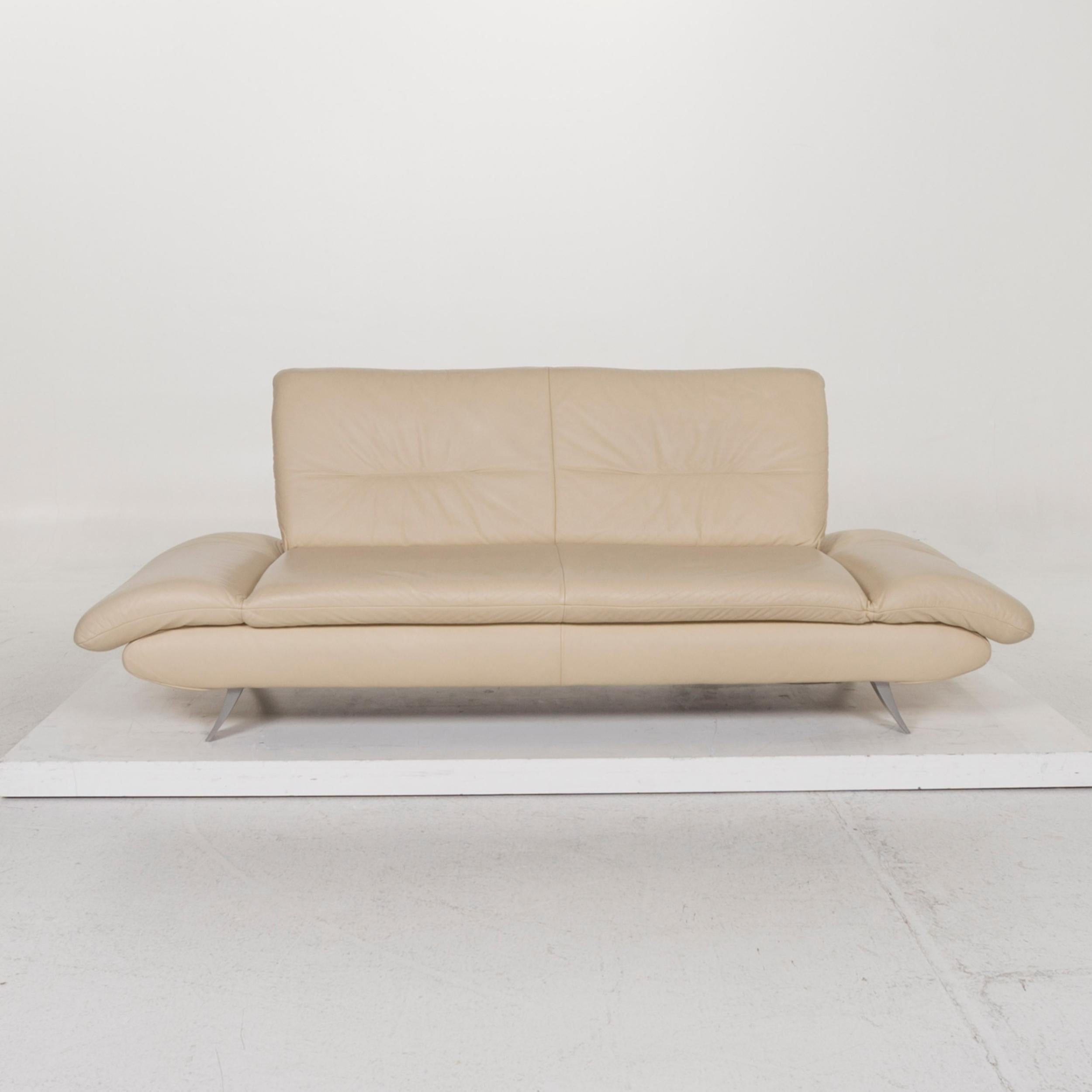 Contemporary Koinor Rossini Leather Sofa Beige Two-Seat