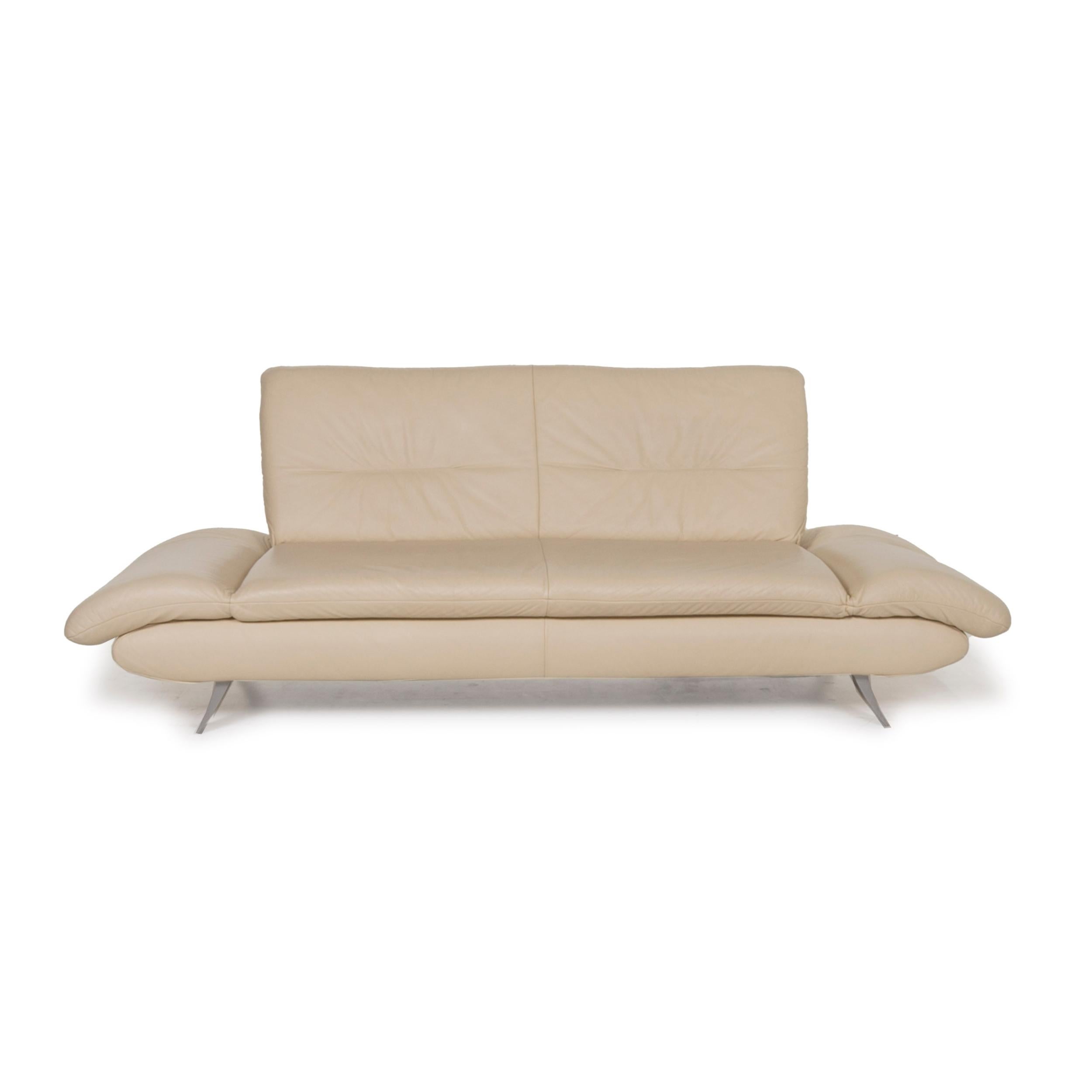 Koinor Rossini Leather Sofa Beige Two-Seater In Good Condition In Cologne, DE