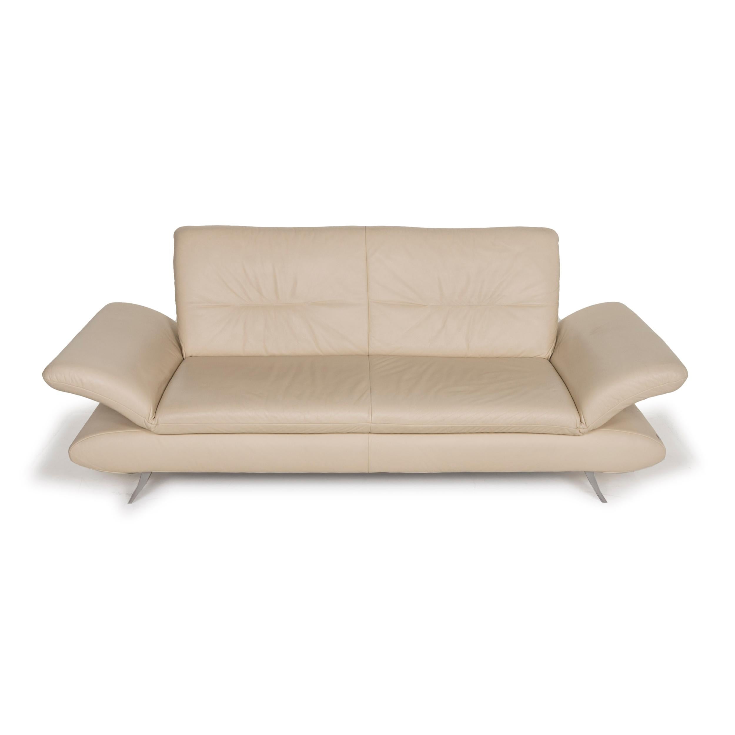 Contemporary Koinor Rossini Leather Sofa Beige Two-Seater