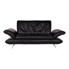 Koinor Rossini Leather Sofa Black Two-Seat Function Couch