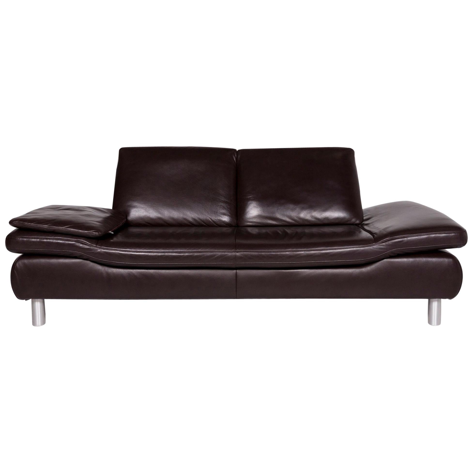 Koinor Rossini Leather Sofa Brown Dark Brown Function Couch For Sale