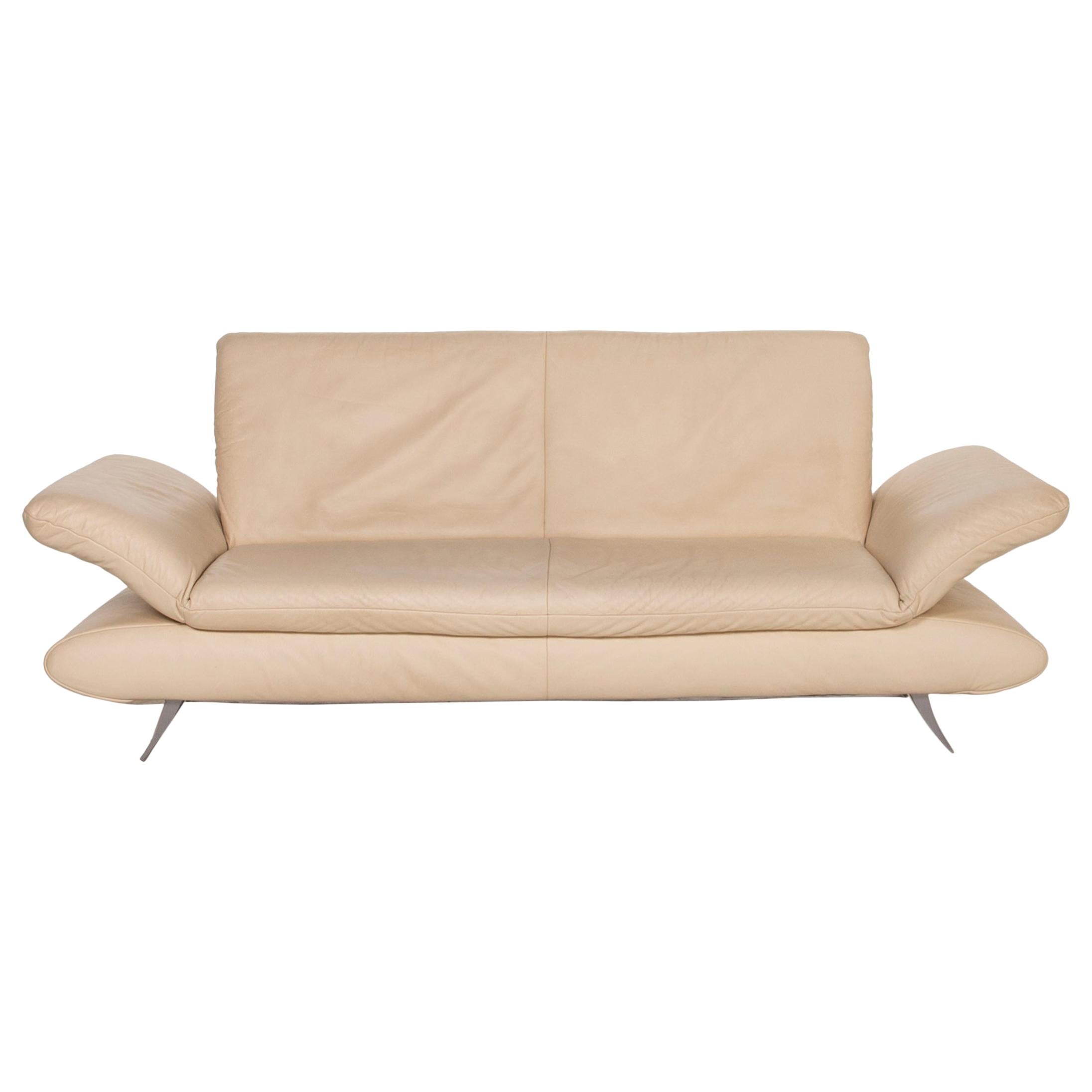 Chateau d'Ax Voga Designer Sofa Leather Red ThreeSeat Function Couch