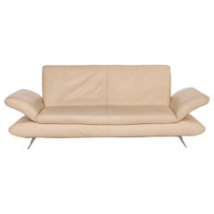 Koinor Rossini Leather Sofa Cream Three-Seater Function Couch