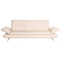 Koinor Rossini Leather Sofa Cream Three-Seater Function Couch