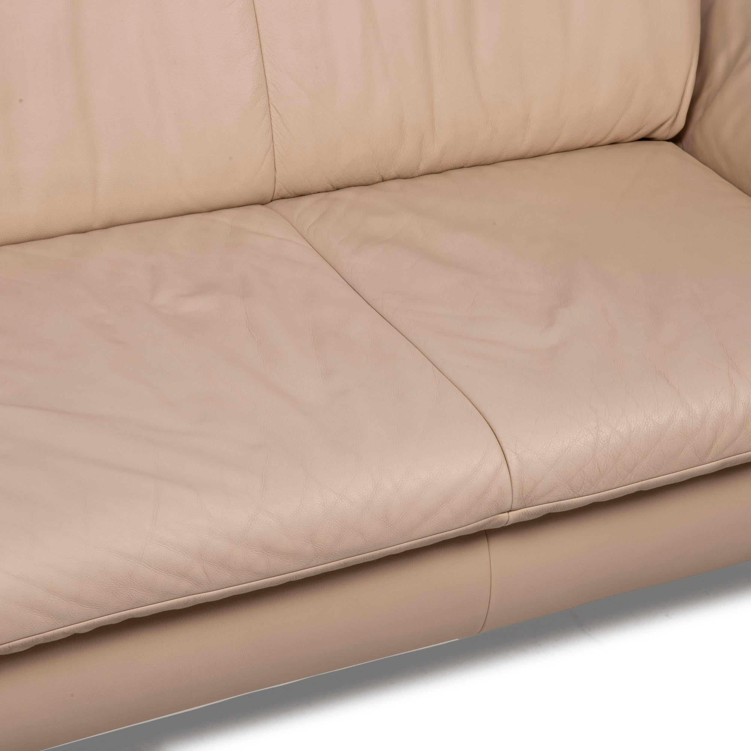 Modern Koinor Rossini Leather Sofa Cream Two-Seater