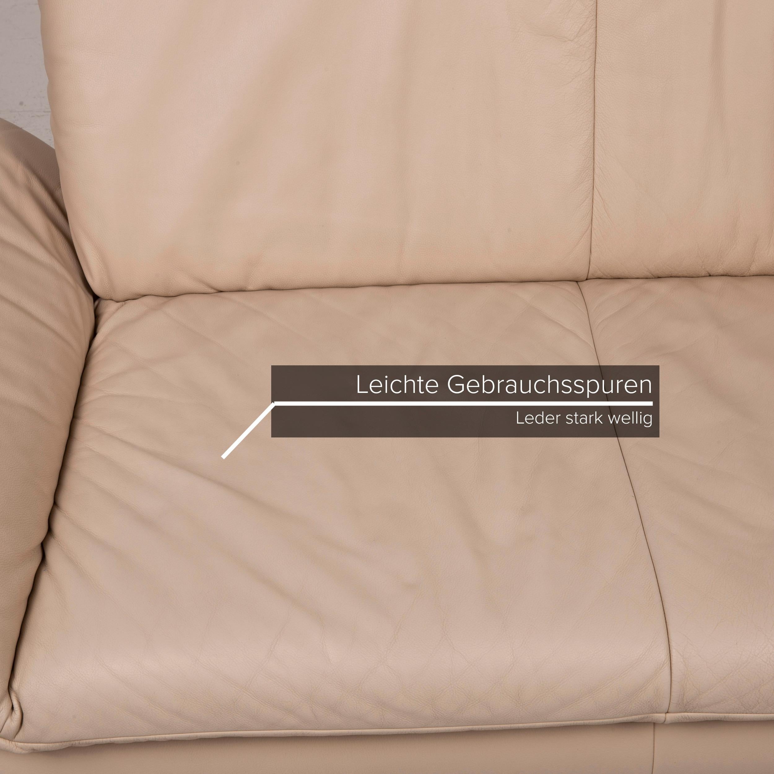 German Koinor Rossini Leather Sofa Cream Two-Seater