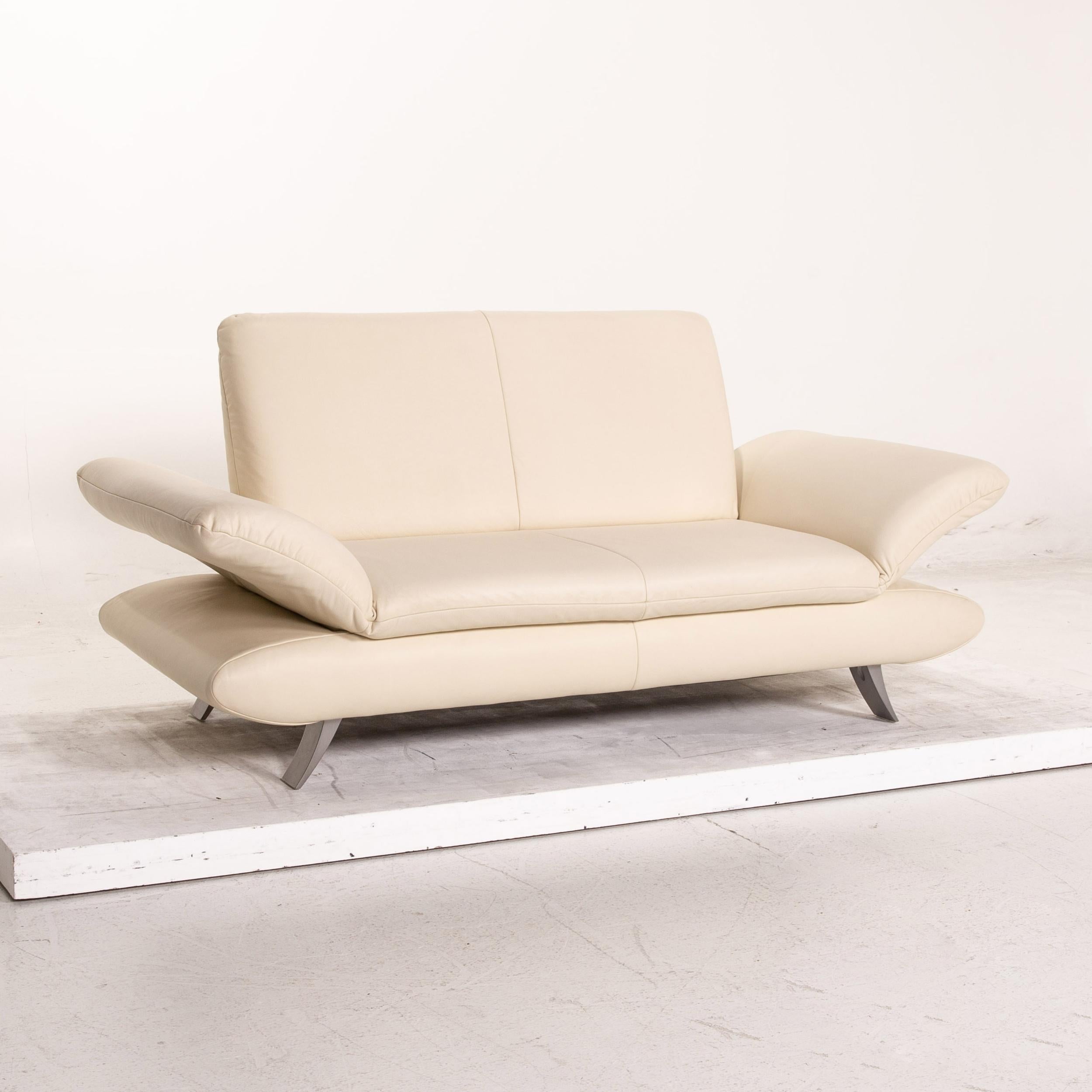 Koinor Rossini Leather Sofa Cream Two-Seater Function Couch 2