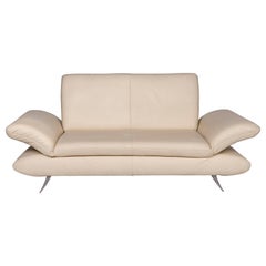 Koinor Rossini Leather Sofa Cream Two-Seat Function Couch