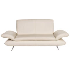Koinor Rossini Leather Sofa Cream Two-Seat Function Couch