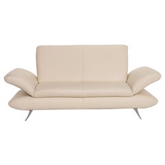 Koinor Rossini Leather Sofa Cream Two-Seater Function Couch