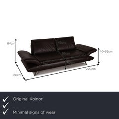 Koinor Rossini Leather Sofa Dark Brown Two-Seater Couch Function