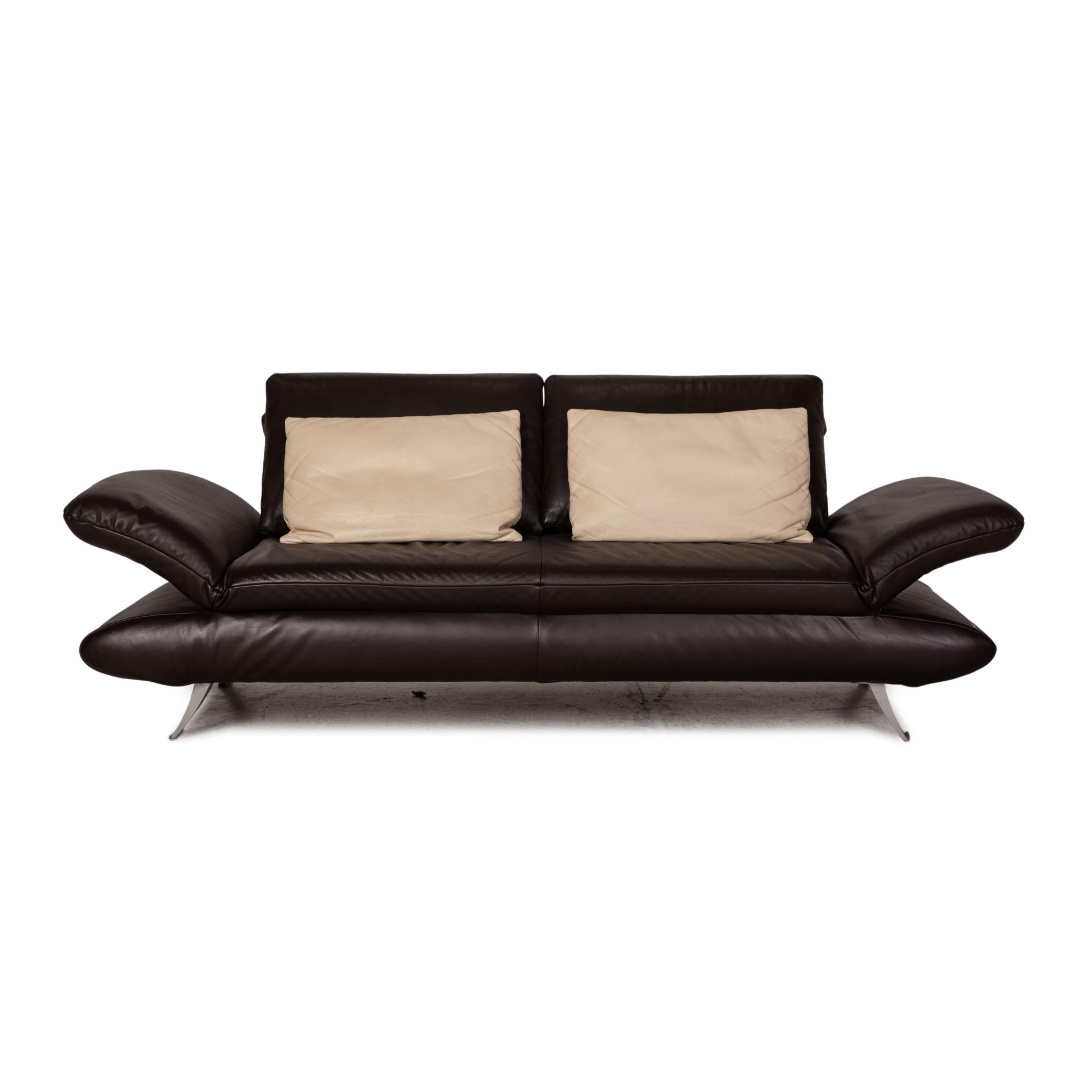 Koinor Rossini Leder-Sofa mit zwei Sitzern in Dunkelbraun (Moderne) im Angebot