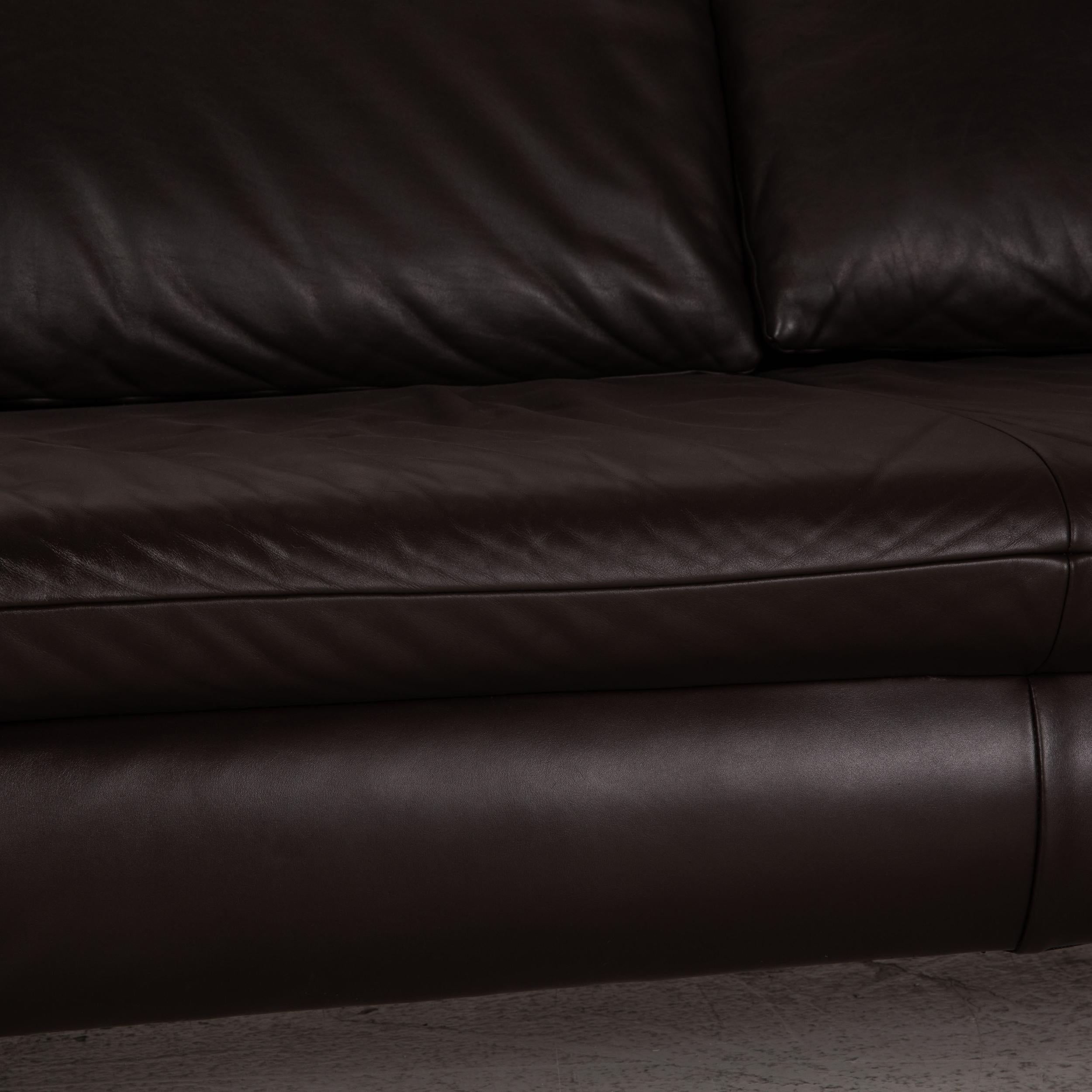 Koinor Rossini Leder-Sofa mit zwei Sitzern in Dunkelbraun (Deutsch) im Angebot