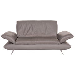 Koinor Rossini Leather Sofa Gray Two-Seat Function Couch