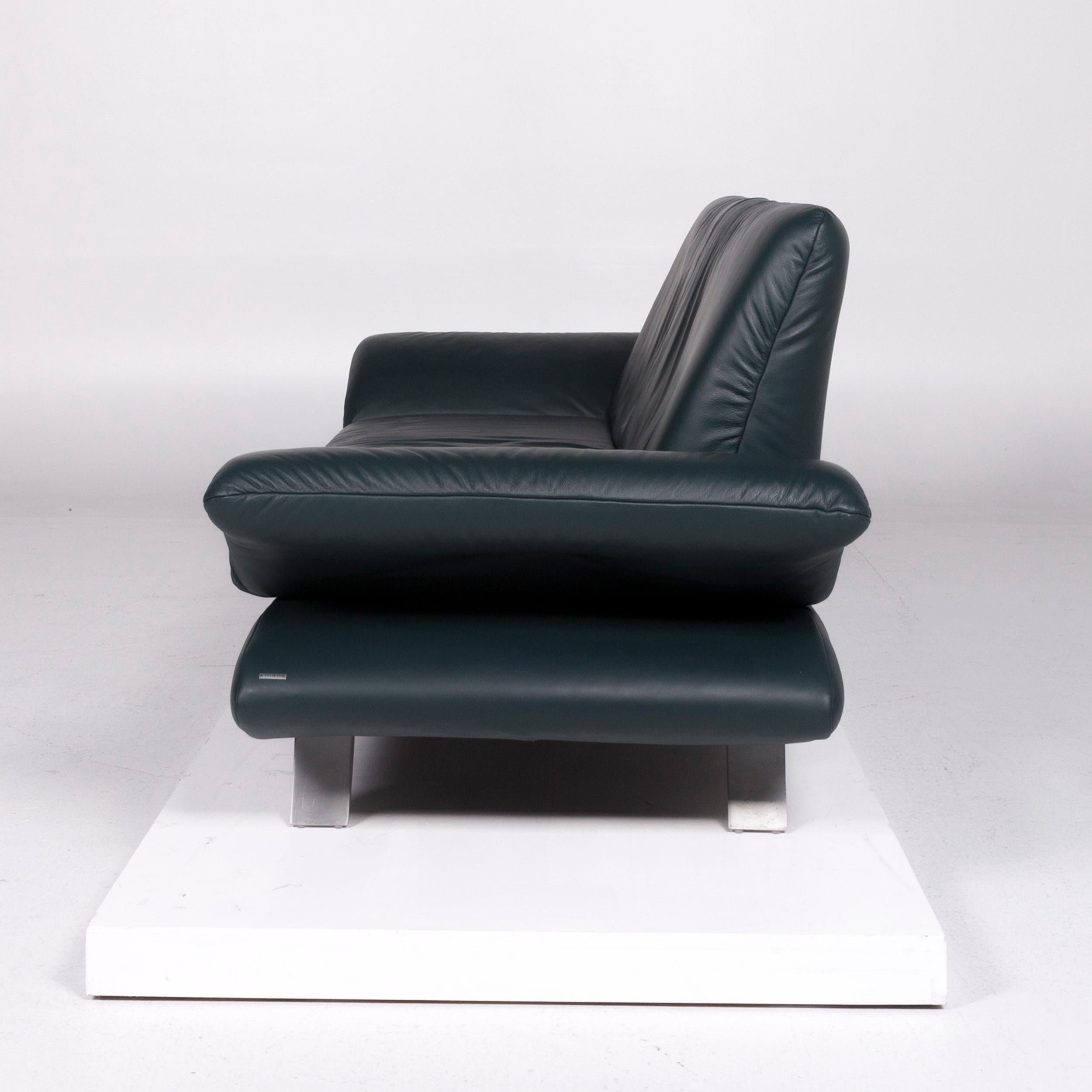 Koinor Rossini Leather Sofa Green Three-Seat For Sale 4