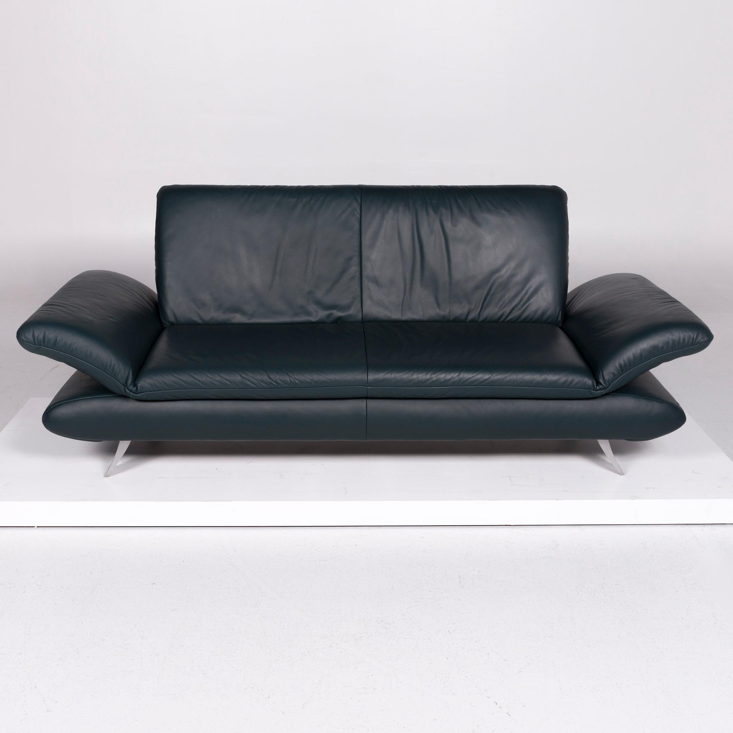 Koinor Rossini Leather Sofa Green Three-Seat For Sale 1