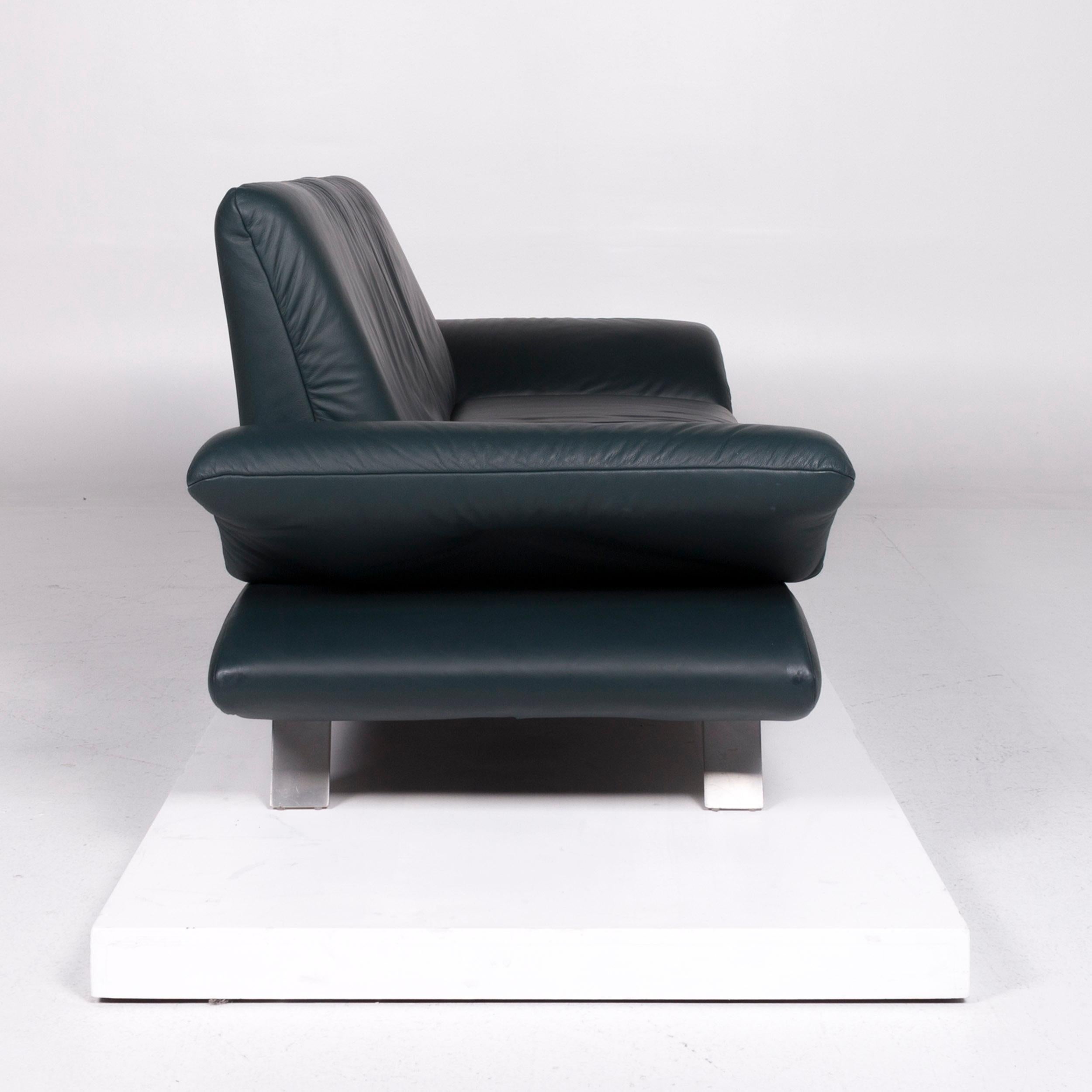 Koinor Rossini Leather Sofa Green Three-Seat For Sale 2