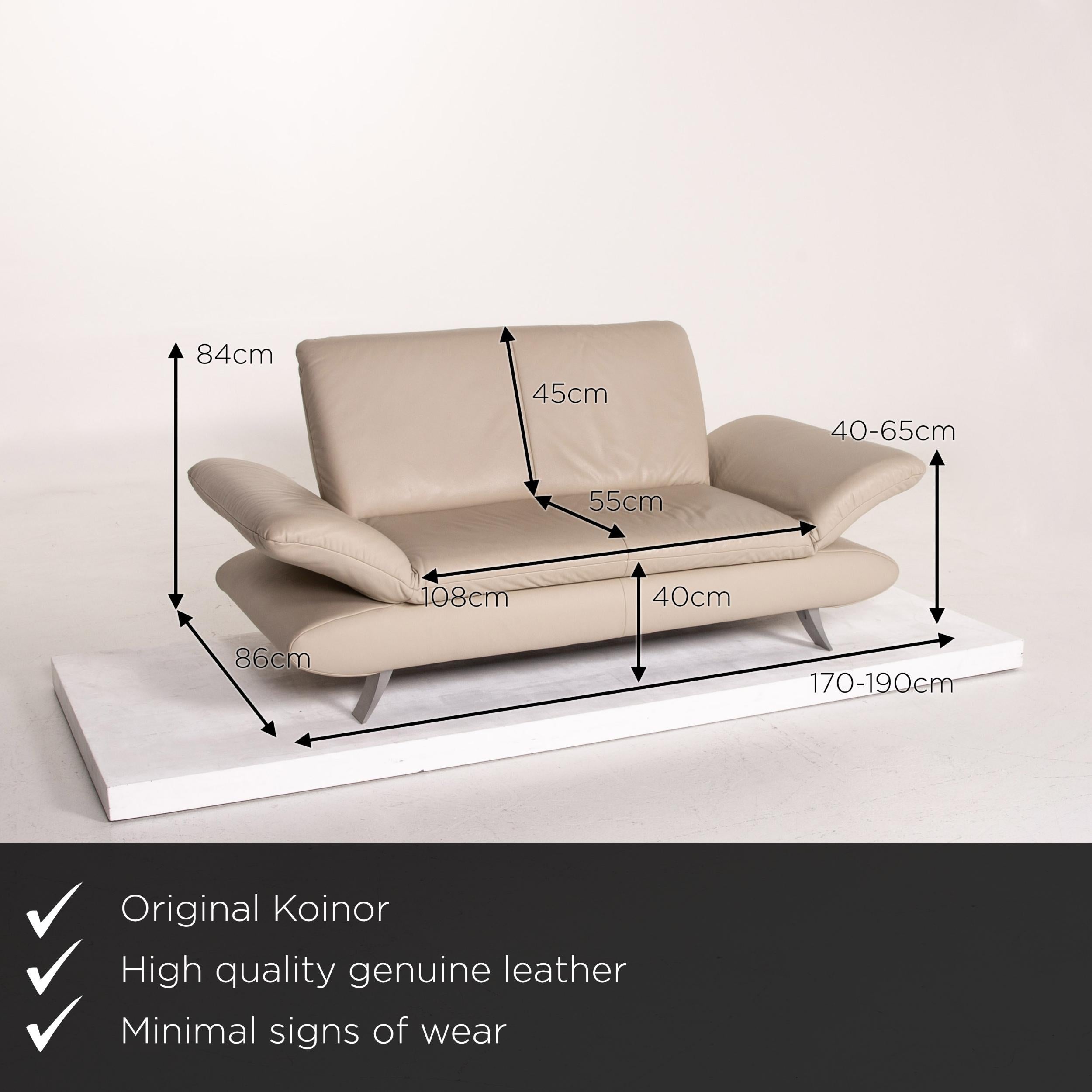 Modern Koinor Rossini Leather Sofa Set Beige Taupe 1 Three-Seat 1 Two-Seat