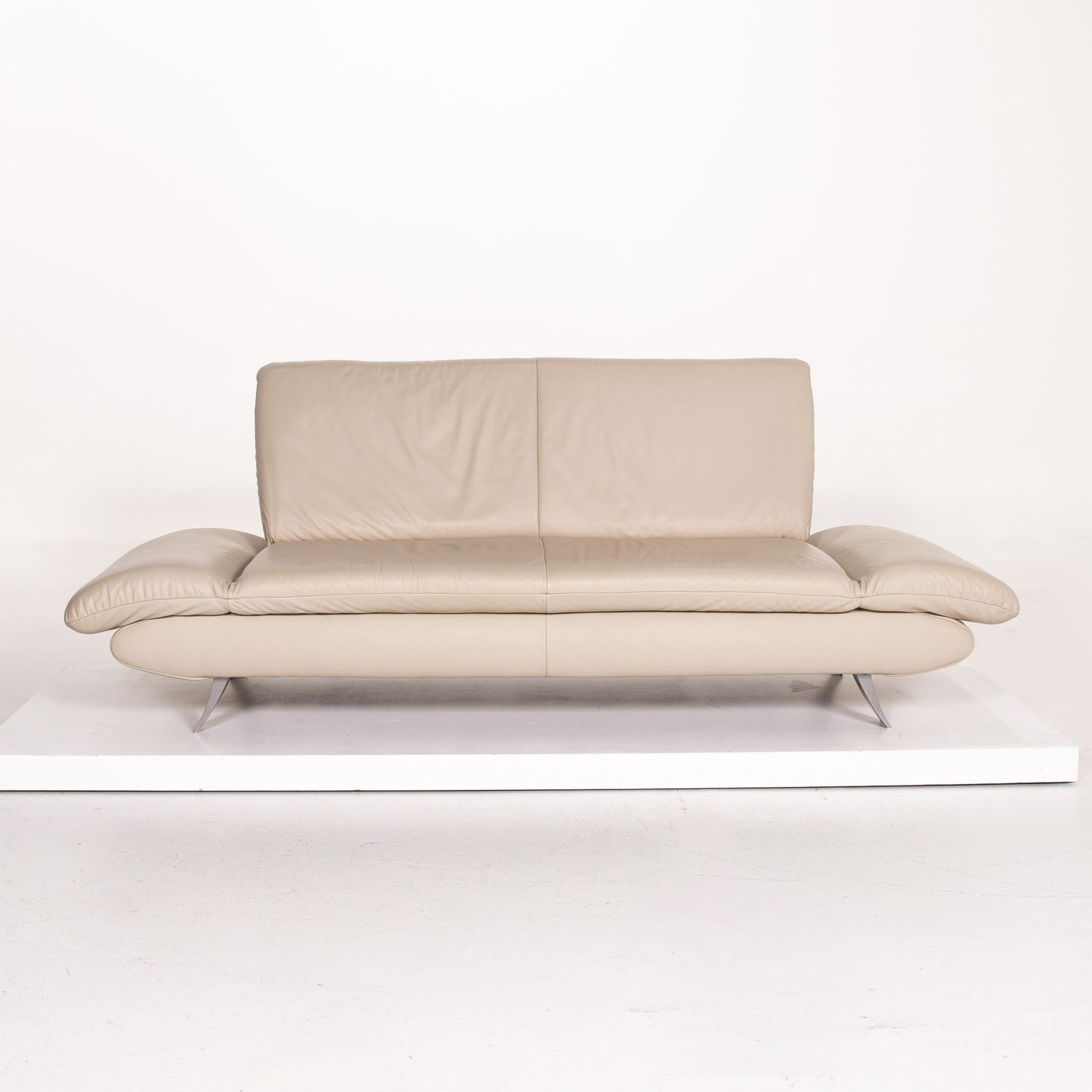 German Koinor Rossini Leather Sofa Set Beige Taupe 1 Three-Seat 1 Two-Seat