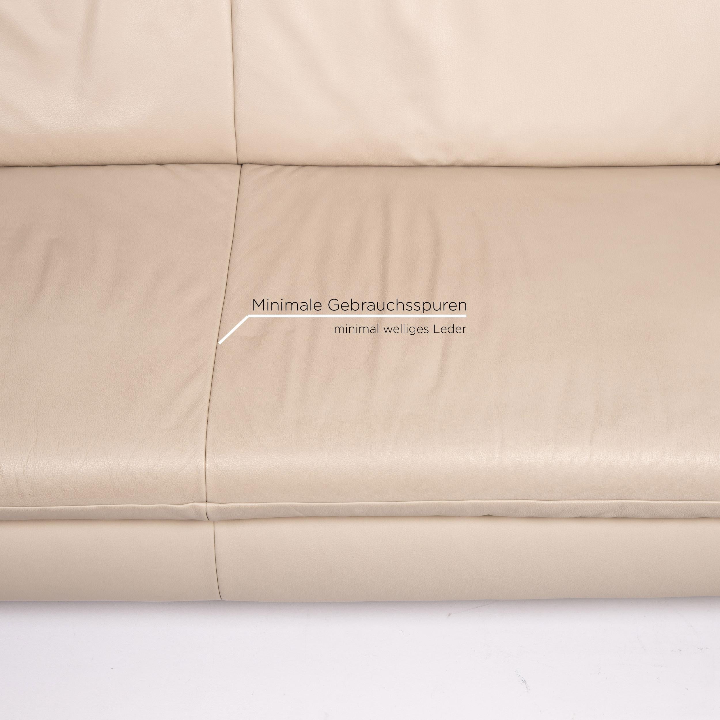 Koinor Rossini Leather Sofa Set Beige Taupe 1 Three-Seat 1 Two-Seat 2