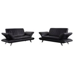 Koinor Rossini Leather Sofa Set Black Two-Seat