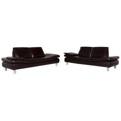 Koinor Rossini Leather Sofa Set Brown Dark Brown 2 Two-Seat
