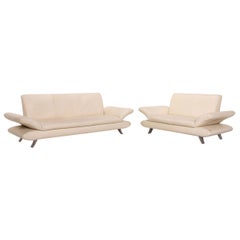 Koinor Rossini Leather Sofa Set Cream 1 Three-Seater 1 Two-Seater Function
