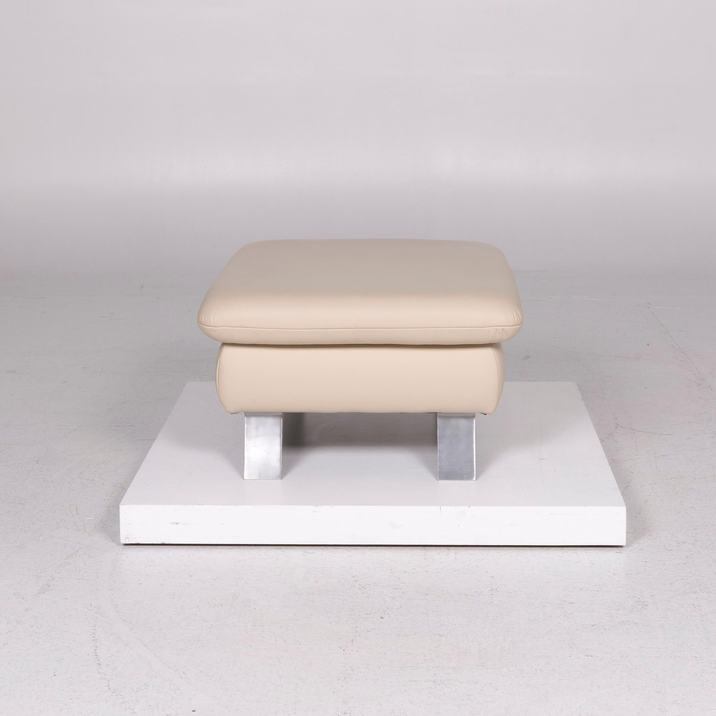 Koinor Rossini Leather Stool Cream Stool Ottoman 1